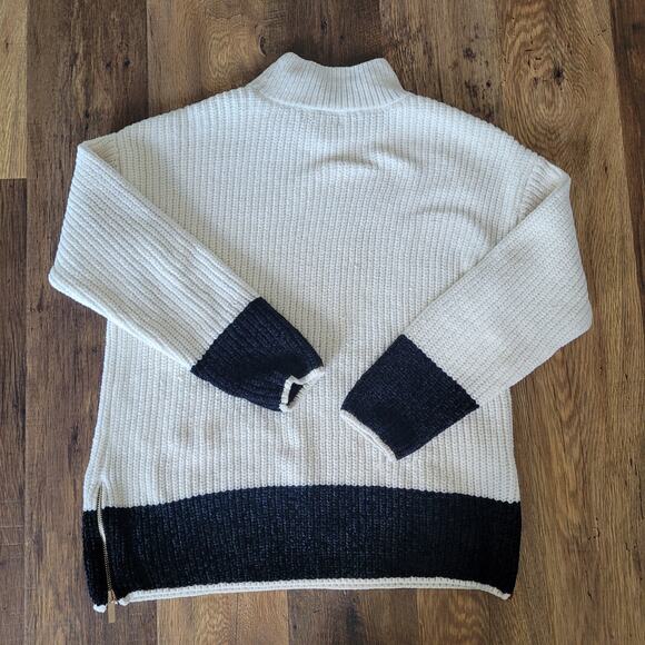 Cynthia Rowley Women's M Mock Neck Colorblock Long Sleeved Sweater Soft Comfy - Picture 2 of 11